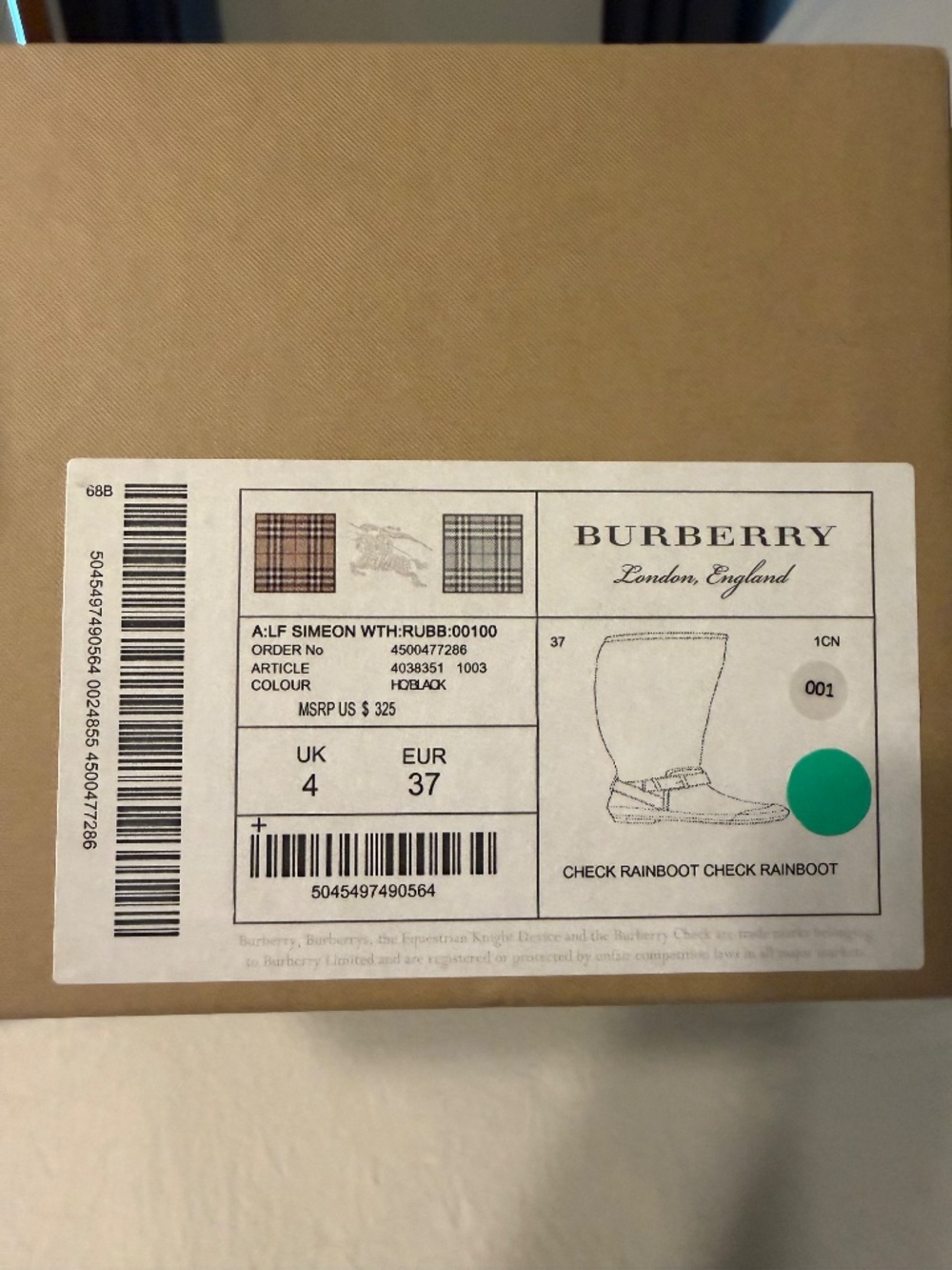 Burberry Rubber Boots - Picture 2 of 2